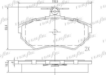 Frigair PD10.522 - Гальмівні колодки, дискові гальма autozip.com.ua