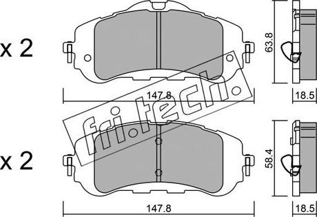 Fri.Tech. 999.0 - Гальмівні колодки, дискові гальма autozip.com.ua