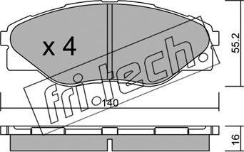 Fri.Tech. 952.0 - Гальмівні колодки, дискові гальма autozip.com.ua