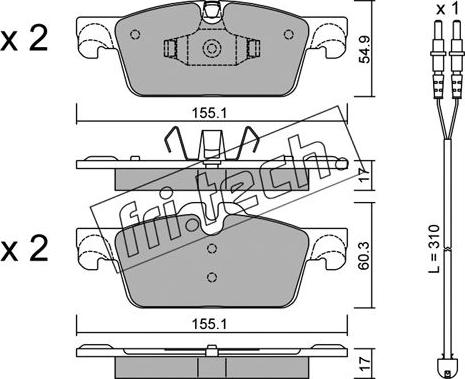 Fri.Tech. 934.0W - Гальмівні колодки, дискові гальма autozip.com.ua