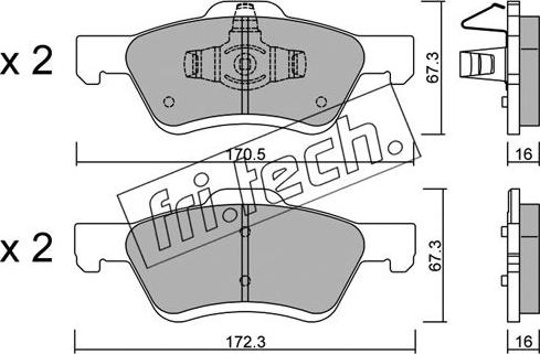 Fri.Tech. 923.0 - Гальмівні колодки, дискові гальма autozip.com.ua