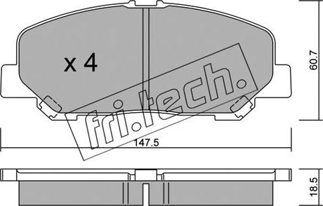 Fri.Tech. 922.0 - Гальмівні колодки, дискові гальма autozip.com.ua