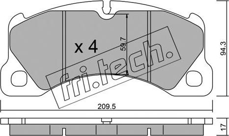 Fri.Tech. 973.3 - Гальмівні колодки, дискові гальма autozip.com.ua