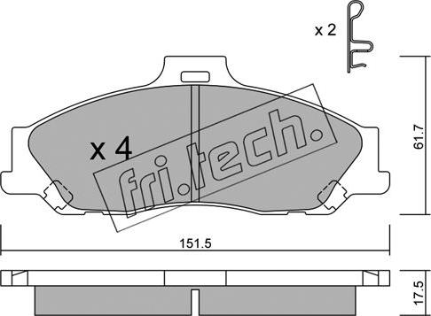 Fri.Tech. 495.0 - Гальмівні колодки, дискові гальма autozip.com.ua