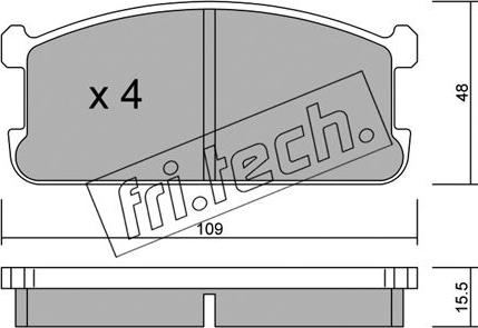 Fri.Tech. 496.0 - Гальмівні колодки, дискові гальма autozip.com.ua