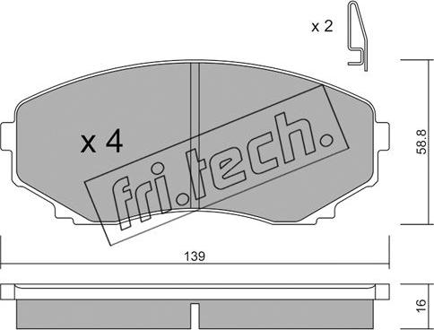 Fri.Tech. 493.0 - Гальмівні колодки, дискові гальма autozip.com.ua