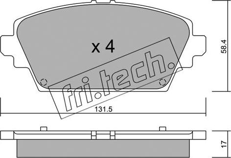 Fri.Tech. 480.0 - Гальмівні колодки, дискові гальма autozip.com.ua