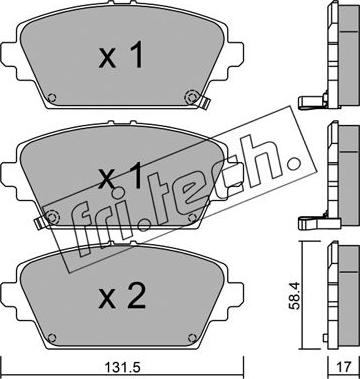 Fri.Tech. 480.1 - Гальмівні колодки, дискові гальма autozip.com.ua