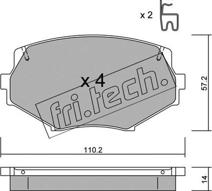 Fri.Tech. 488.0 - Гальмівні колодки, дискові гальма autozip.com.ua
