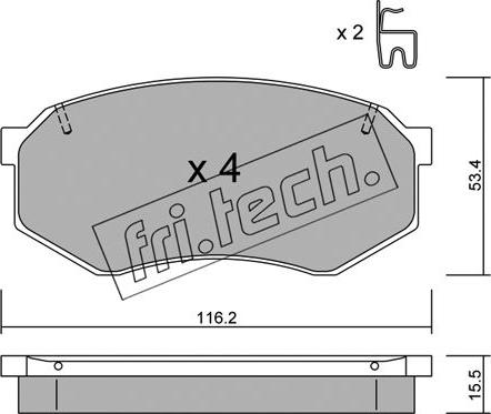 Fri.Tech. 487.0 - Гальмівні колодки, дискові гальма autozip.com.ua