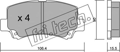 Fri.Tech. 434.0 - Гальмівні колодки, дискові гальма autozip.com.ua