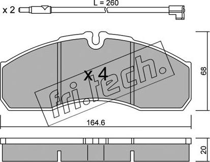 Fri.Tech. 594.3W - Гальмівні колодки, дискові гальма autozip.com.ua