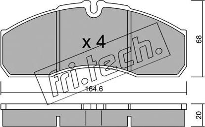 Fri.Tech. 594.3 - Гальмівні колодки, дискові гальма autozip.com.ua