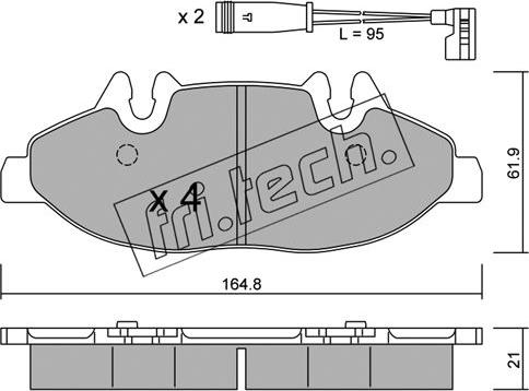 Fri.Tech. 591.0W - Гальмівні колодки, дискові гальма autozip.com.ua