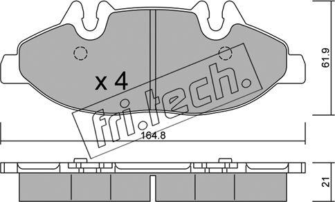 Fri.Tech. 591.0 - Гальмівні колодки, дискові гальма autozip.com.ua