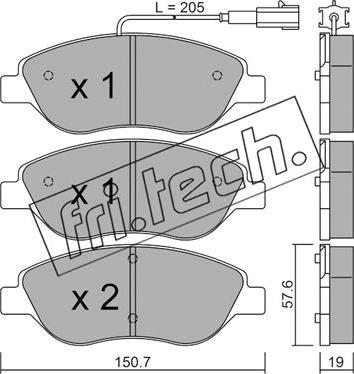 Fri.Tech. 593.0 - Гальмівні колодки, дискові гальма autozip.com.ua