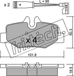 Fri.Tech. 592.0W - Гальмівні колодки, дискові гальма autozip.com.ua