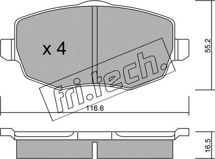 Fri.Tech. 544.0 - Гальмівні колодки, дискові гальма autozip.com.ua