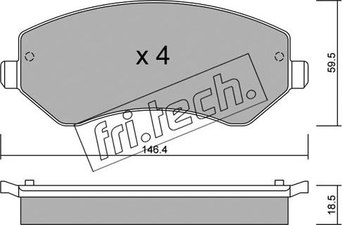 Fri.Tech. 540.0 - Гальмівні колодки, дискові гальма autozip.com.ua