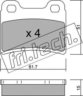 Fri.Tech. 551.0 - Гальмівні колодки, дискові гальма autozip.com.ua