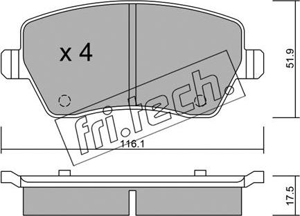 Fri.Tech. 501.0 - Гальмівні колодки, дискові гальма autozip.com.ua