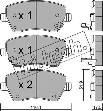 Fri.Tech. 501.2 - Гальмівні колодки, дискові гальма autozip.com.ua