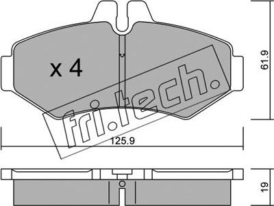 Fri.Tech. 588.0 - Гальмівні колодки, дискові гальма autozip.com.ua