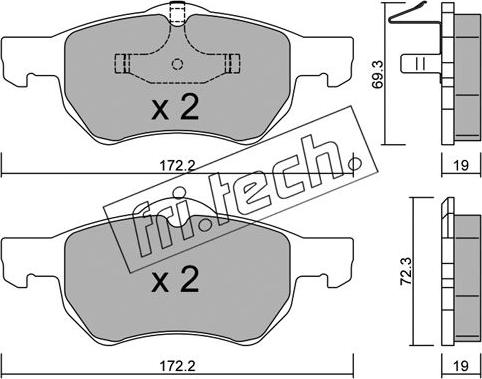 Fri.Tech. 539.0 - Гальмівні колодки, дискові гальма autozip.com.ua