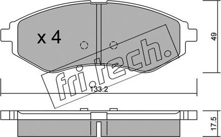 Fri.Tech. 524.0 - Гальмівні колодки, дискові гальма autozip.com.ua