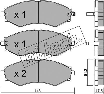 Fri.Tech. 525.0 - Гальмівні колодки, дискові гальма autozip.com.ua