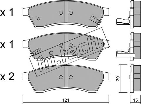 Fri.Tech. 526.1 - Гальмівні колодки, дискові гальма autozip.com.ua