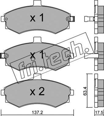 Fri.Tech. 520.0 - Гальмівні колодки, дискові гальма autozip.com.ua