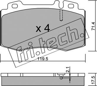 Fri.Tech. 579.0 - Гальмівні колодки, дискові гальма autozip.com.ua