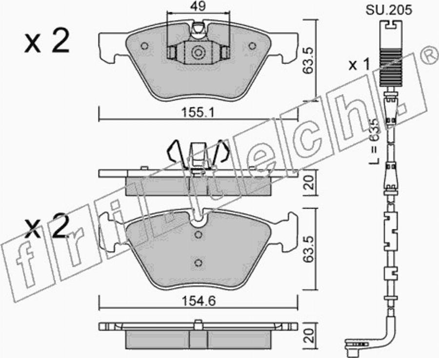 Fri.Tech. 573.5W - Гальмівні колодки, дискові гальма autozip.com.ua