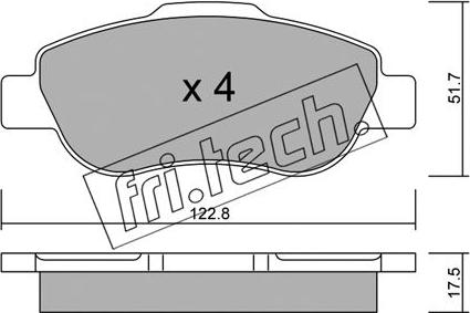 Fri.Tech. 654.0 - Гальмівні колодки, дискові гальма autozip.com.ua