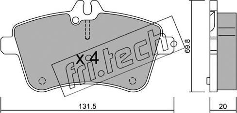 Fri.Tech. 663.0 - Гальмівні колодки, дискові гальма autozip.com.ua