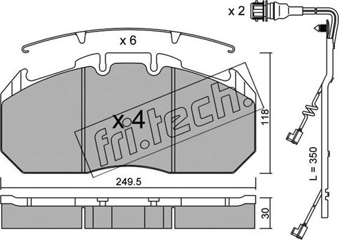 Fri.Tech. 603.0W - Гальмівні колодки, дискові гальма autozip.com.ua