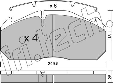 Fri.Tech. 602.0 - Гальмівні колодки, дискові гальма autozip.com.ua