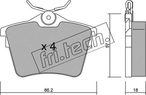 Fri.Tech. 618.0 - Гальмівні колодки, дискові гальма autozip.com.ua