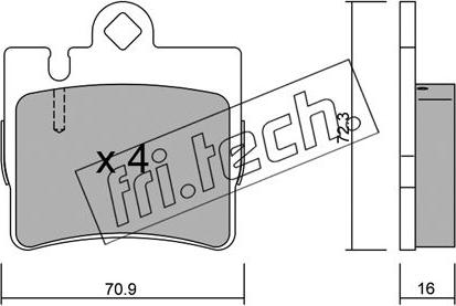 Fri.Tech. 613.0 - Гальмівні колодки, дискові гальма autozip.com.ua