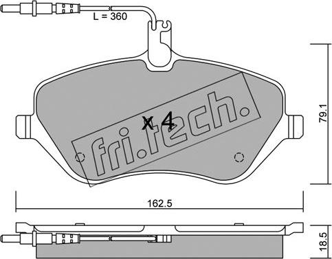 Fri.Tech. 617.0 - Гальмівні колодки, дискові гальма autozip.com.ua