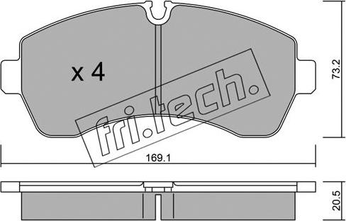 Fri.Tech. 689.0 - Гальмівні колодки, дискові гальма autozip.com.ua