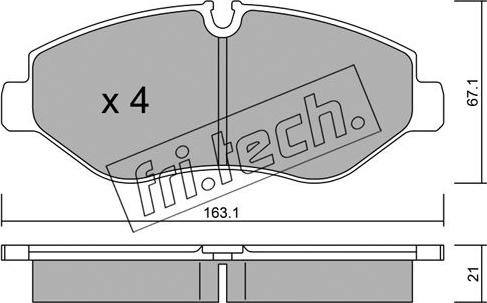 Fri.Tech. 687.0 - Гальмівні колодки, дискові гальма autozip.com.ua