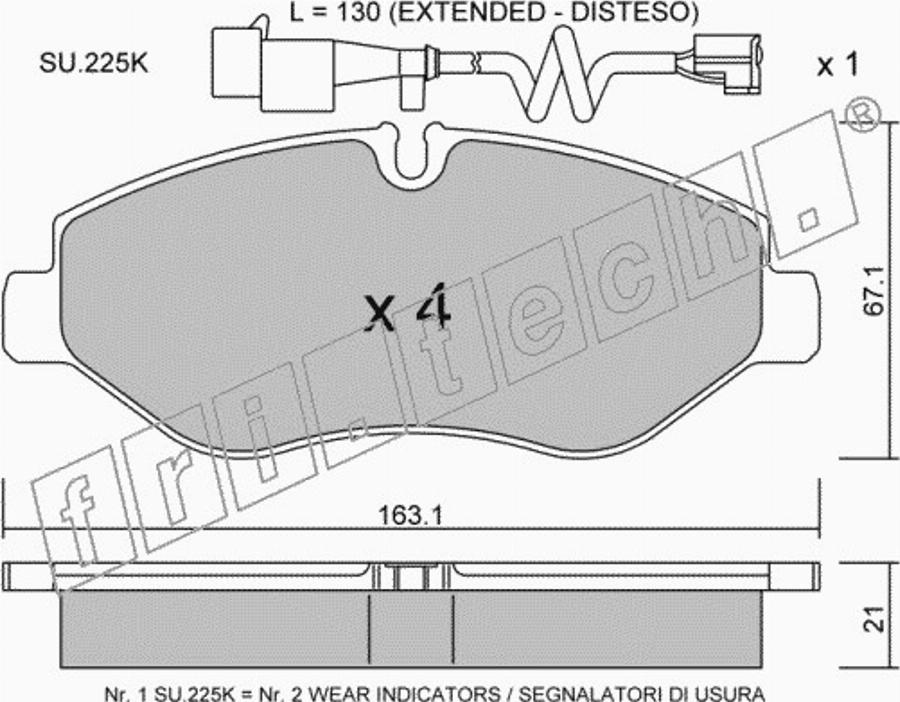 Fri.Tech. 6871W - Гальмівні колодки, дискові гальма autozip.com.ua