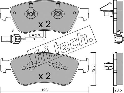 Fri.Tech. 678.0 - Гальмівні колодки, дискові гальма autozip.com.ua