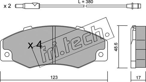 Fri.Tech. 098.0 - Гальмівні колодки, дискові гальма autozip.com.ua