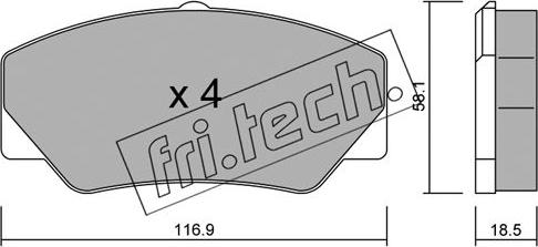Fri.Tech. 058.0 - Гальмівні колодки, дискові гальма autozip.com.ua