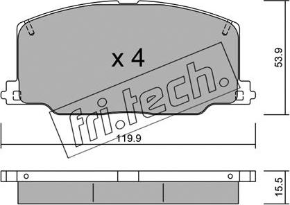 Fri.Tech. 069.0 - Гальмівні колодки, дискові гальма autozip.com.ua