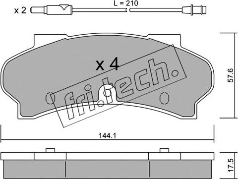 Fri.Tech. 019.1 - Гальмівні колодки, дискові гальма autozip.com.ua