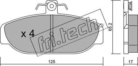 Fri.Tech. 190.0 - Гальмівні колодки, дискові гальма autozip.com.ua